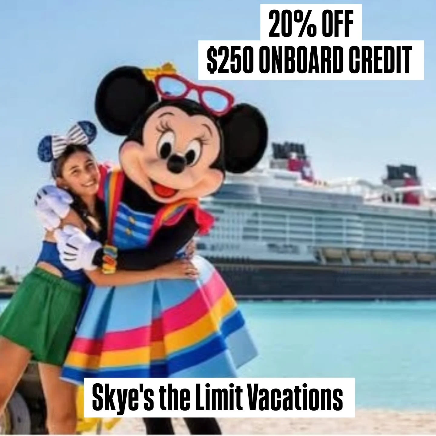 🎉Seas the moment and plan a magical escape on a Disney cruise, enjoying 20% off and a $250 Onboard Credit! 🛳

Embark on select Disney Wish and Disney Dream sailings and enjoy 20% off your voyage fare&mdash;plus, receive a $250 onboard credit to spe