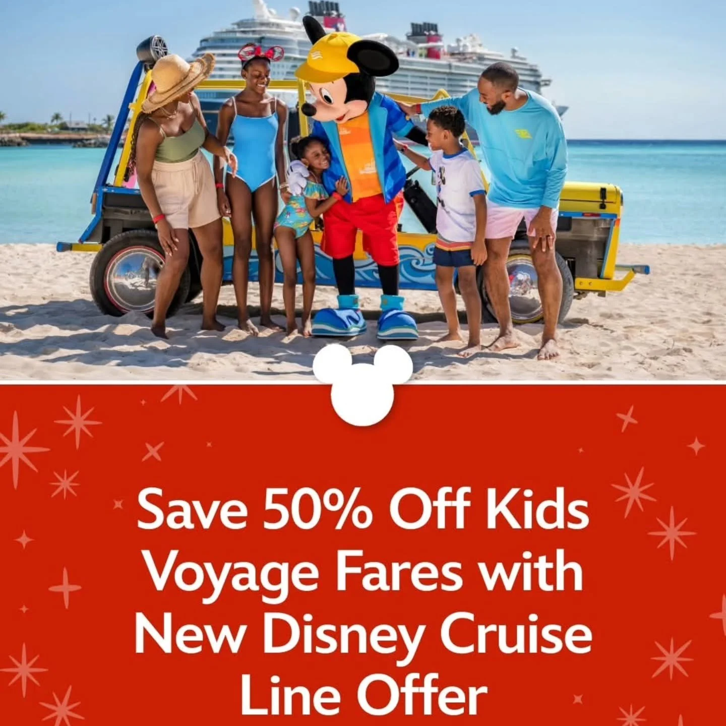 There&rsquo;s nothing quite like traveling with those you love most. And with this new Disney Cruise Line special offer, families have even more opportunities to be &lsquo;Together at Sea&rsquo; with 50% off voyage fare for kids on select sailings. 
