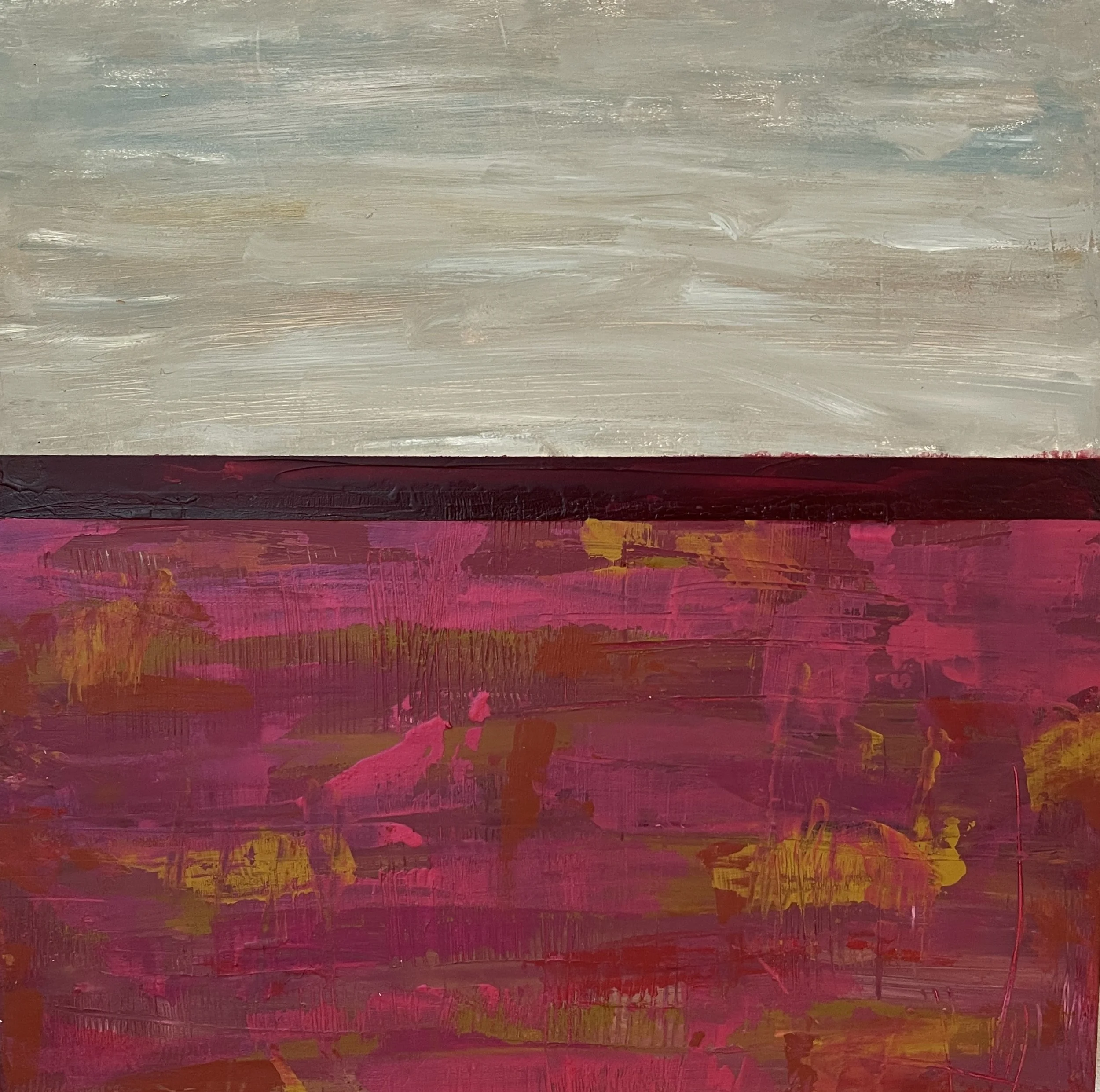 Ochre Silence, 12x12, Acrylic and oil on panel board, SOLD