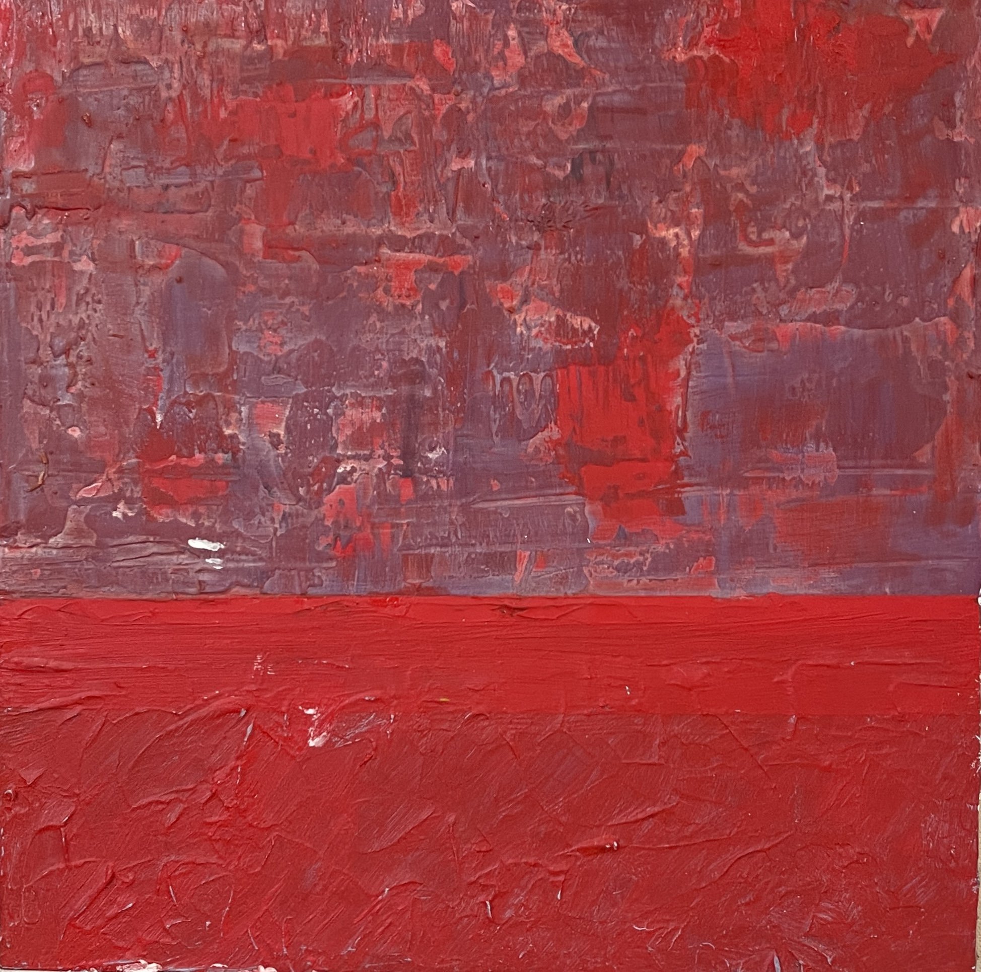 Crimson ThresHold, 12x12, oil & Acrylic on panel board