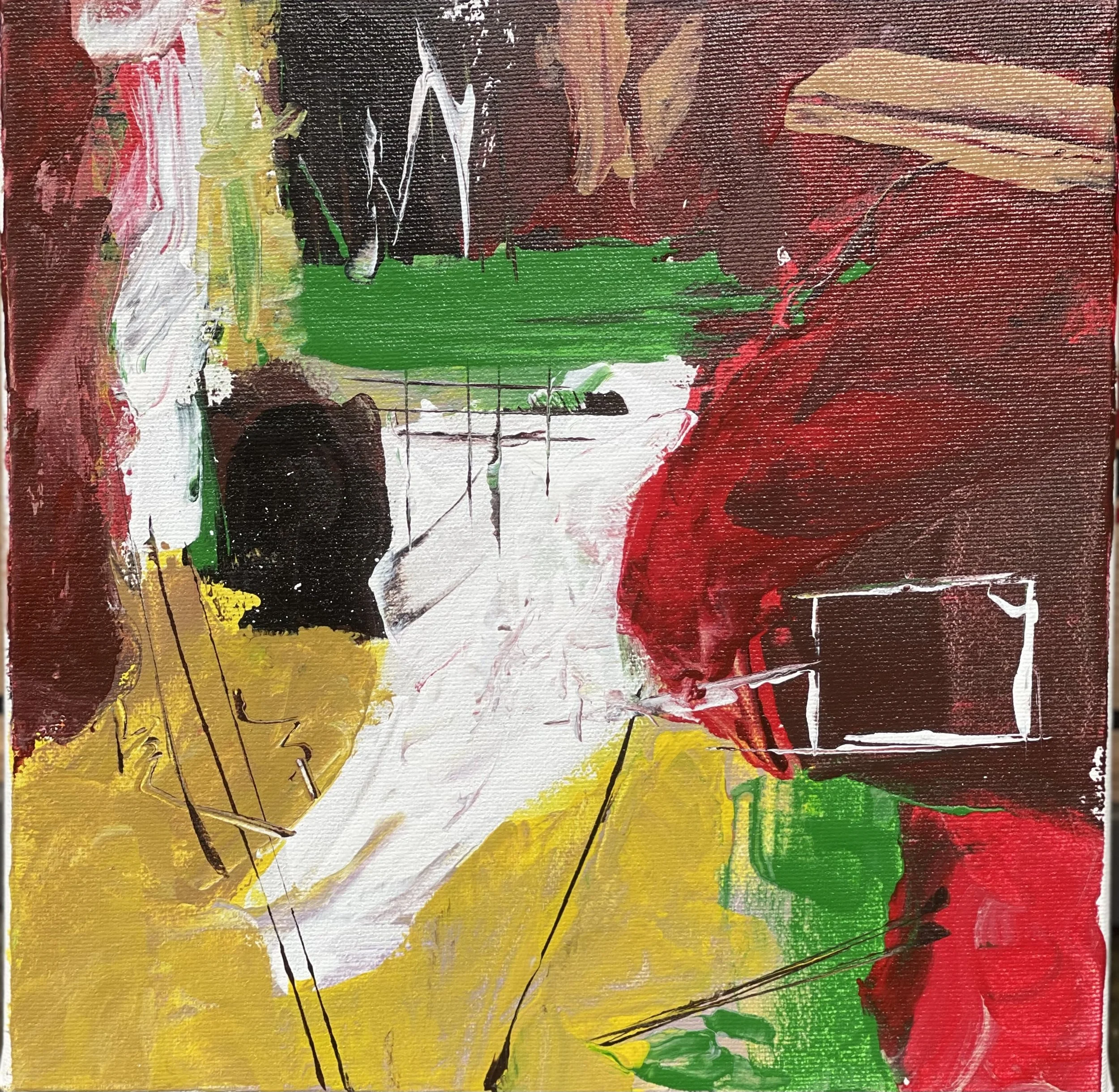 Looking Out, 10x10, Acrylic on canvas 