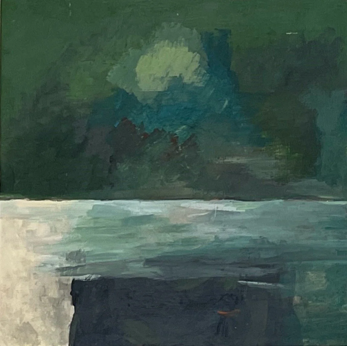 Green Lake, 12x12, Acrylic on canvas