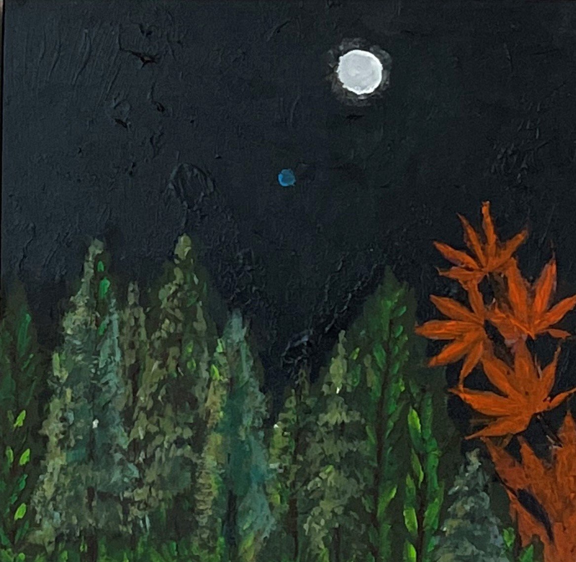 Moonlit Tranquility, 12x12, Acrylic on canvas