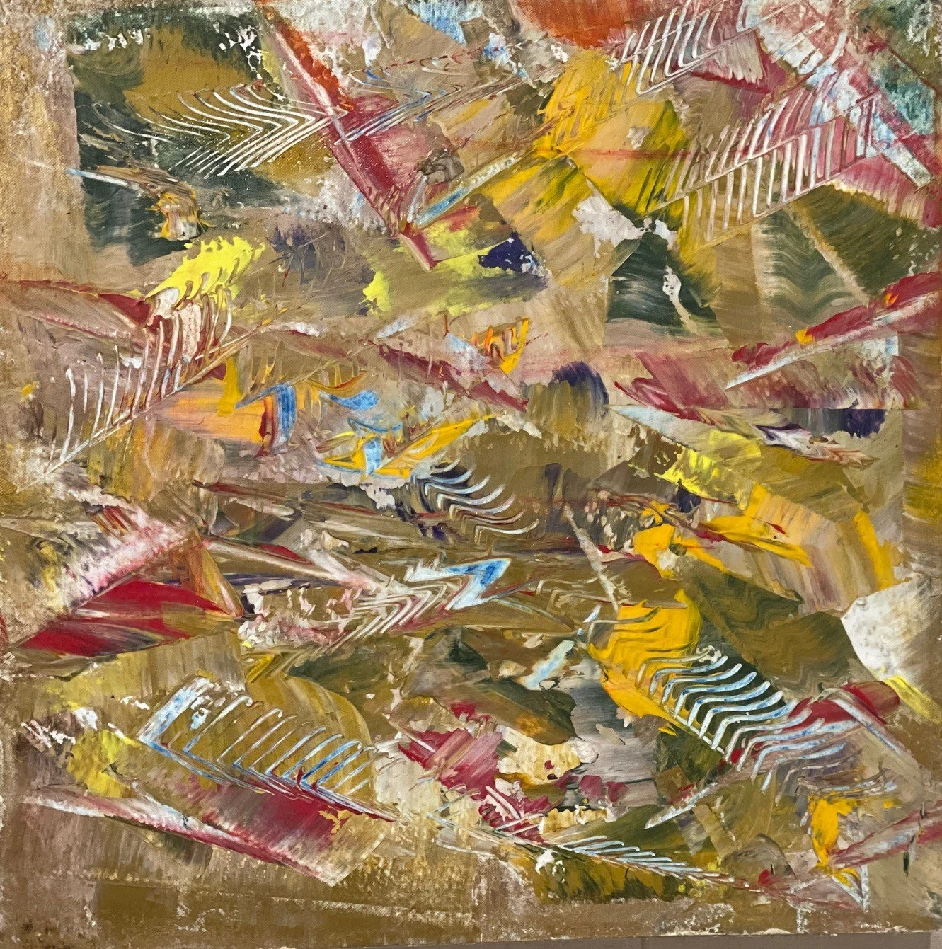 Fragment Harvest Weather, 18x18, Acrylic on canvas mounted on panel board