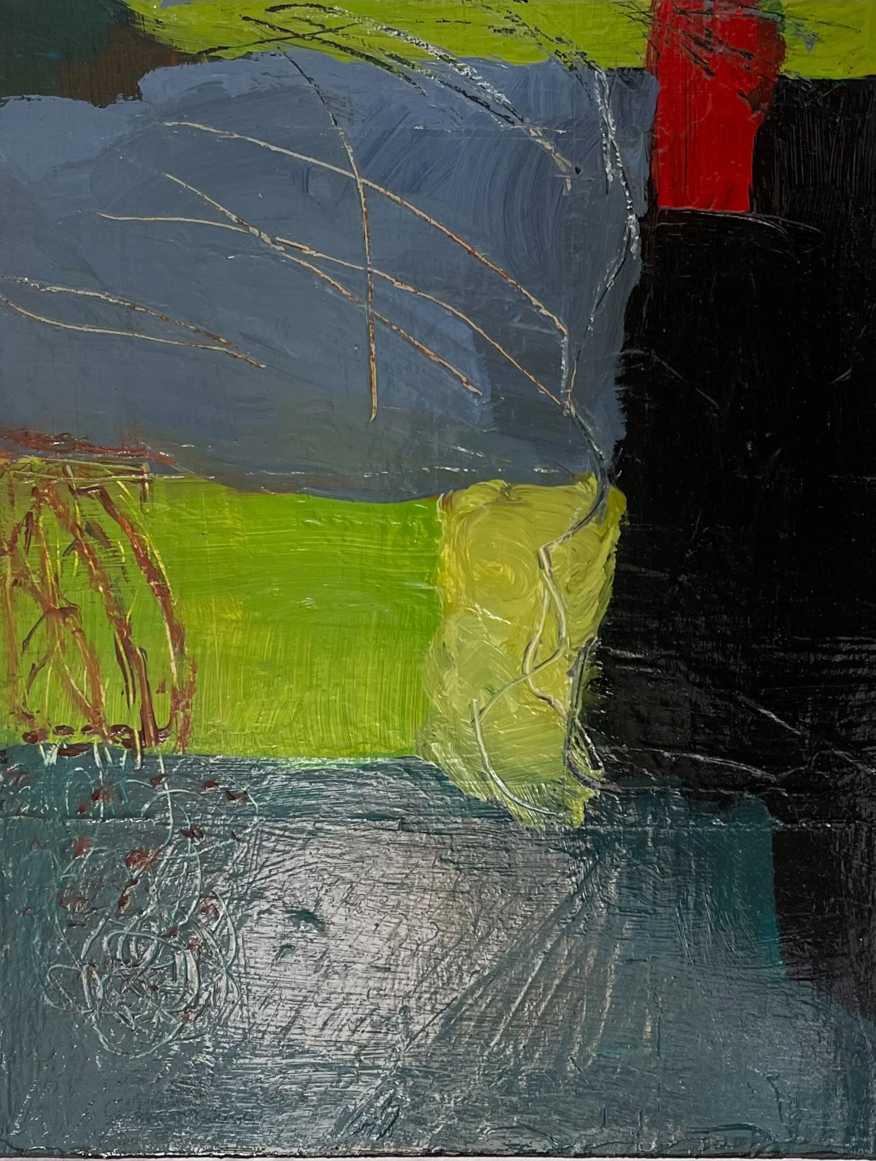 Green Tunnel, 14 x 11, acrylic on panel board