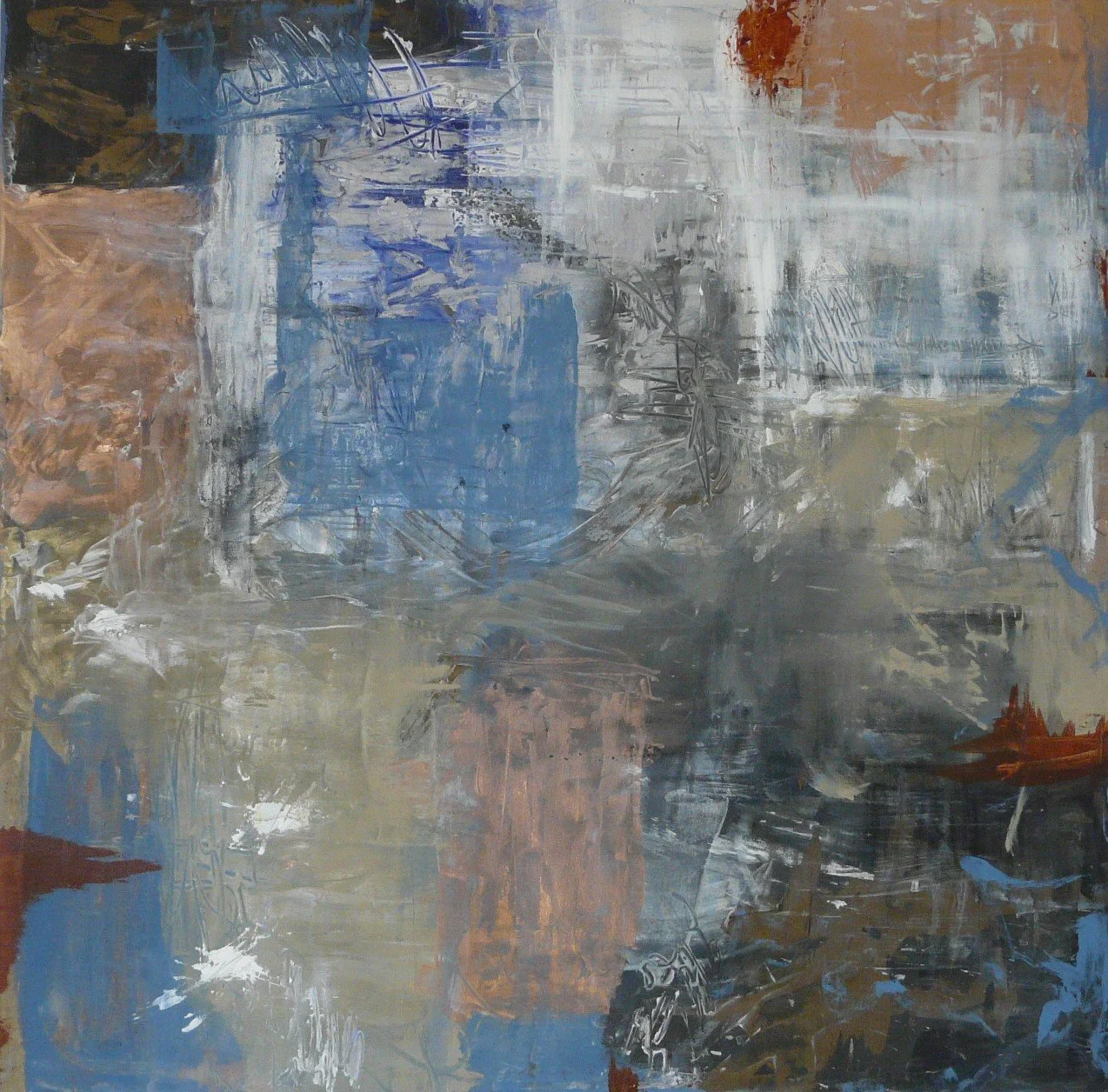 Accent Blue, Acrylic on Canvas, 48x48