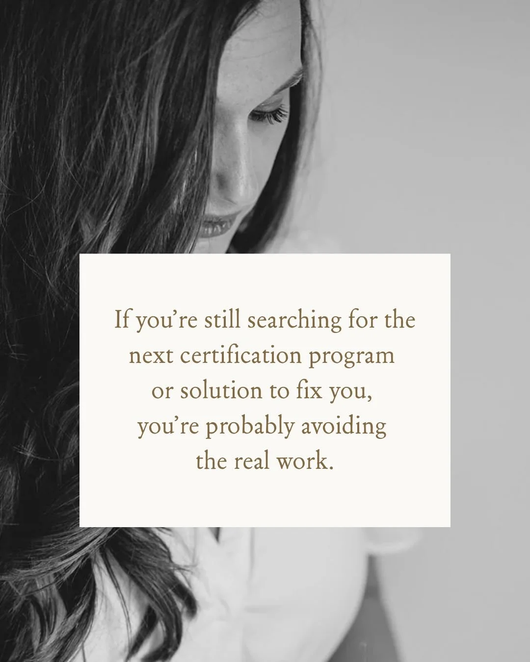 Instead of adding more to your plate like another week long self-help seminar, here are questions to ask yourself to start building success from within:
.
🌀Who am I actually trying to prove myself to? 
🌀When did I first learn that performance = wor