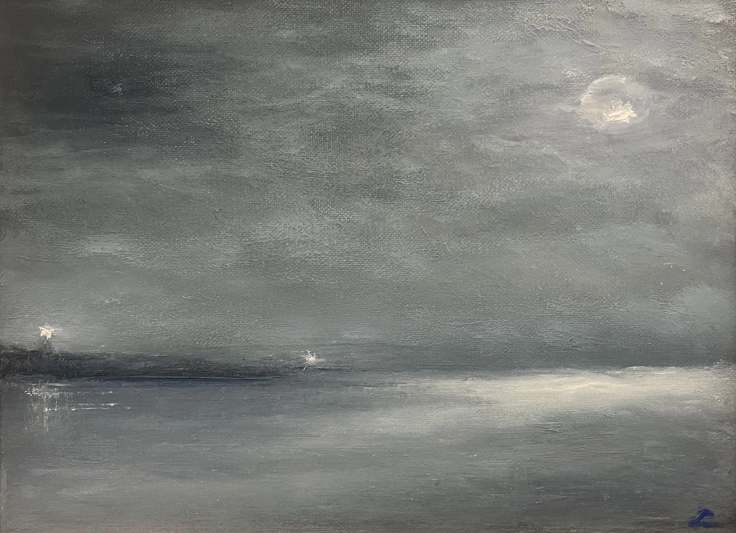 Double Light Point | 9x12 | oil on canvas | framed | 425