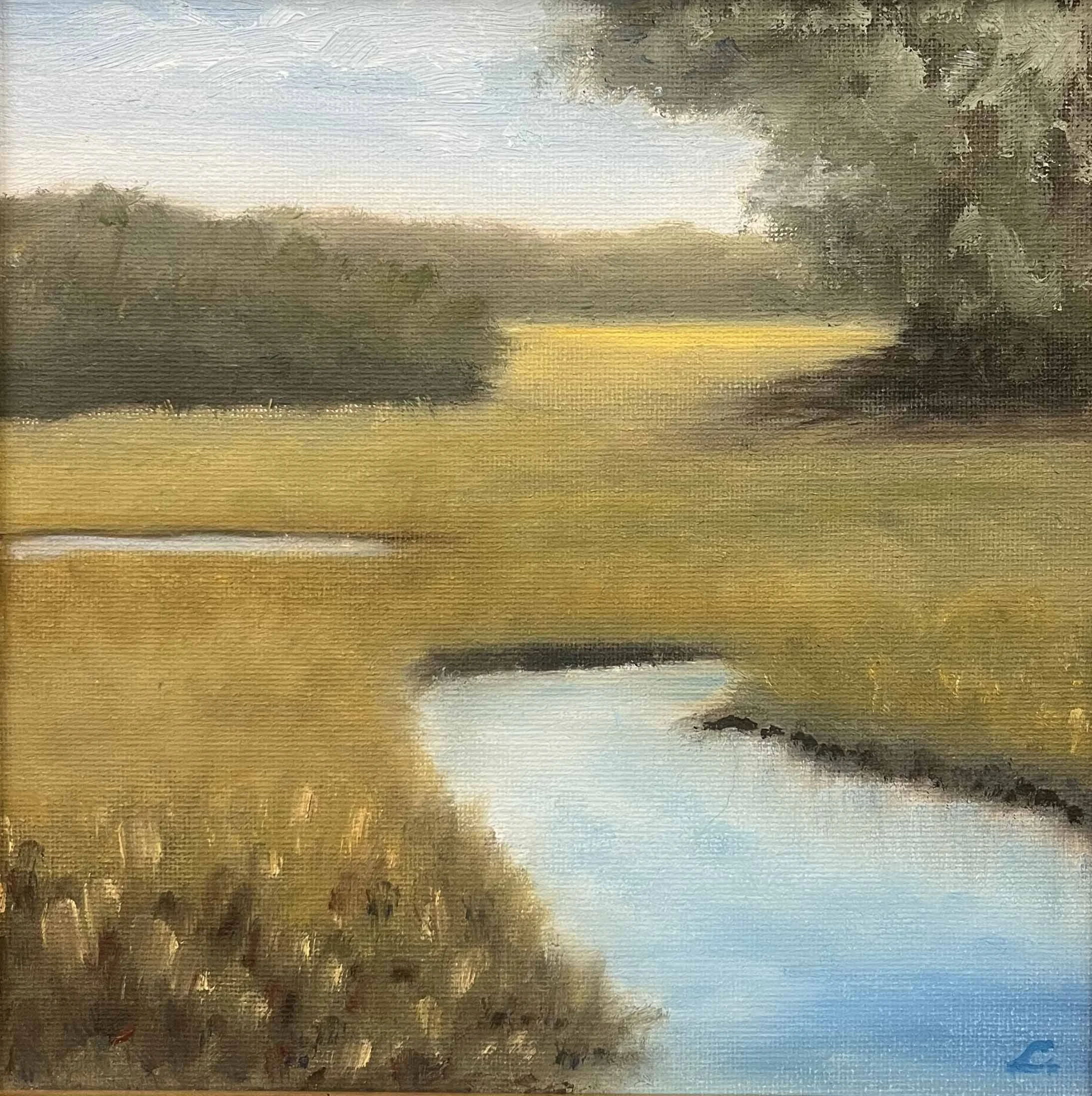Oak tree Meadow | 8x8 | oil on canvas | framed | 350