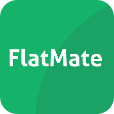 Green background with the white text 'FlatMate' in the center.