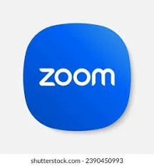 Zoom app icon with blue rounded square background and white text