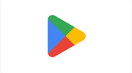 Google Play Store logo with a multicolored triangle.
