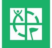 Green and white logo featuring a stylized person in a circle with a cross and a leaf, representing a health or wellness organization.