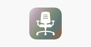 Icon of an office chair on a digital app background