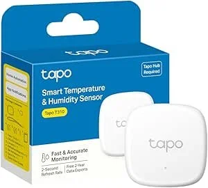 Box of Tapo Smart Temperature and Humidity Sensor with two sensors inside.