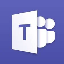 Microsoft Teams logo on a blue background.