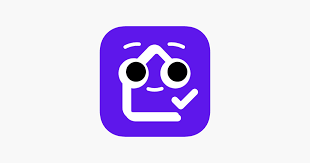 Icon of a smiling robot face with a checkmark, on a purple background.