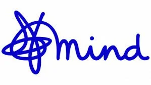 Blue handwritten logo with a stylized abstract shape and the word 'mind'