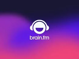 Brain.fm logo with purple and pink gradient background.