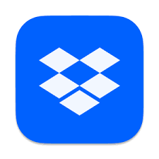 Dropbox app icon with a blue square background and white open box symbol