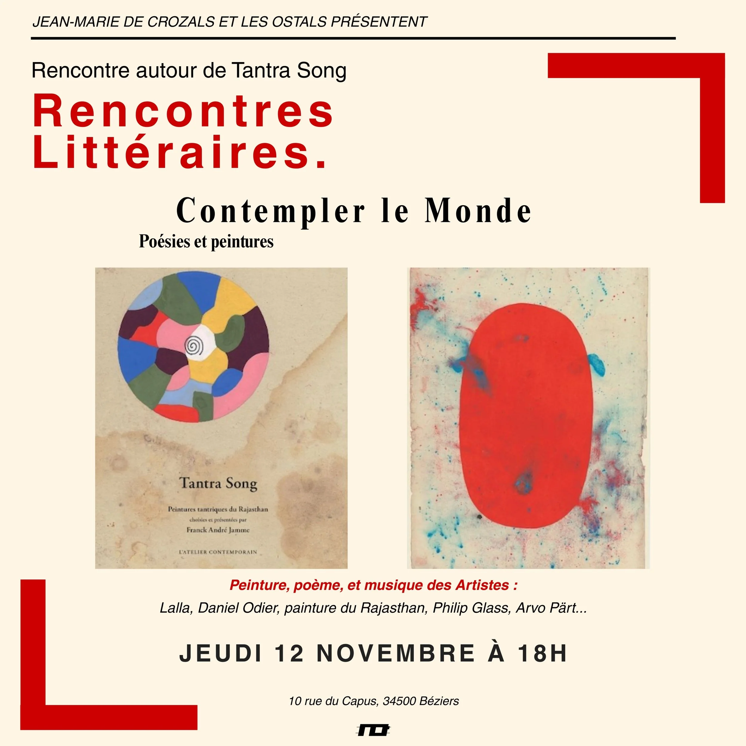 Rencontre Littéraire - tantra song, contempler le monde…