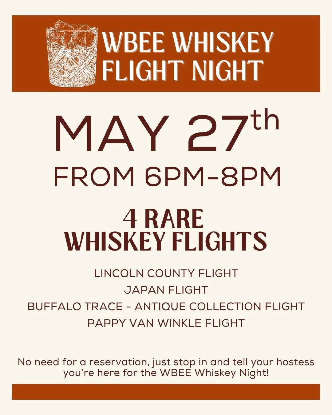 🔥 Grappa x WBEE Bourbon Night 🔥
This year, we&rsquo;re pouring something truly special.

4 rare whiskey flights. One unforgettable night.
6 PM &ndash; 8 PM

🥃 Lincoln County Flight
🥃 Japan Flight
🥃 Buffalo Trace Antique Collection Flight
🥃 Papp