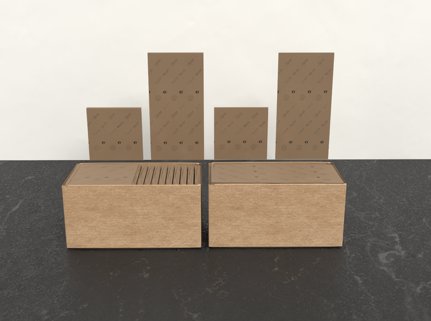two boxes of Bubble Paper Pads showing the sizing differences