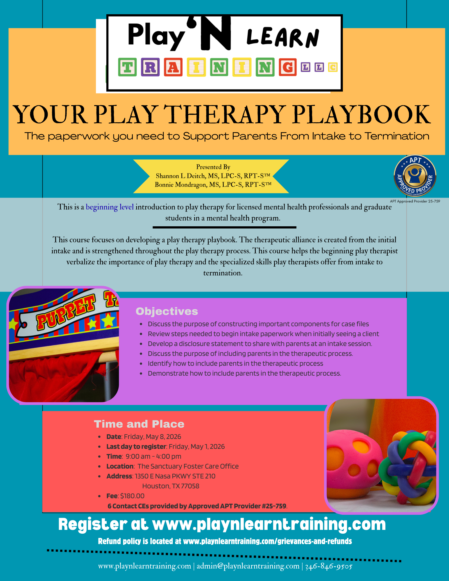 Course 4:  Your Play Therapy Playbook:  The paperwork you need to support parents from intake to termination
