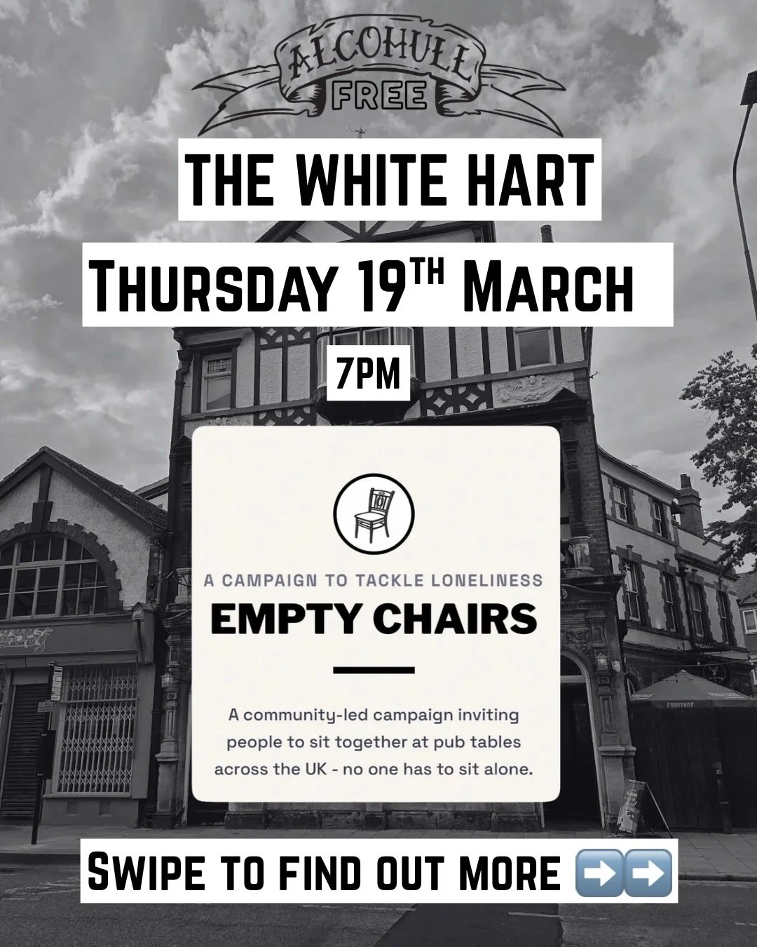 Ever walked into a pub and wished you knew someone there?

On Thursday 19th March at 7PM, @henrybeercock will be hosting an Empty Chair at @whiteharthull. He will be the one wearing orange 🧡

The idea behind Empty Chairs is simple; A table with a fe
