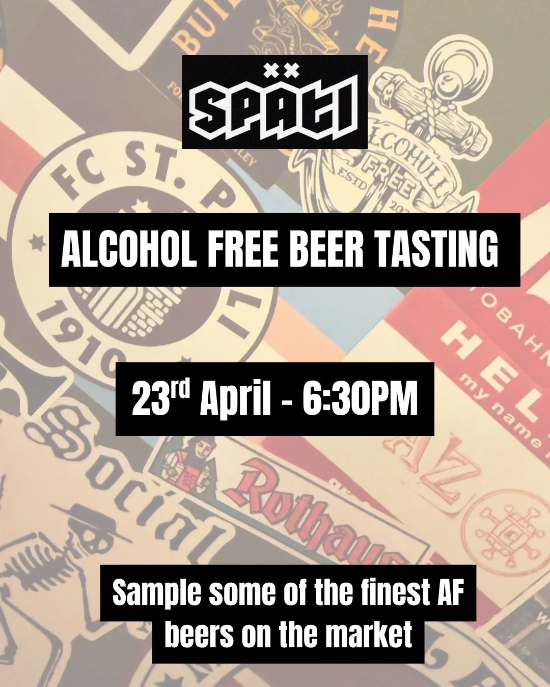 Alcohull Free x Sp&auml;ti - Alcohol Free Beer Tasting 

Sample loads of great beers at Hull&rsquo;s first ever alcohol free beer tasting event. 

Join us at @spati_bar on Newland Avenue on:
April 23rd 
6:30PM

We&rsquo;ll explore a curated selection