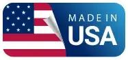 Badge with the American flag and the words 'Made in USA'