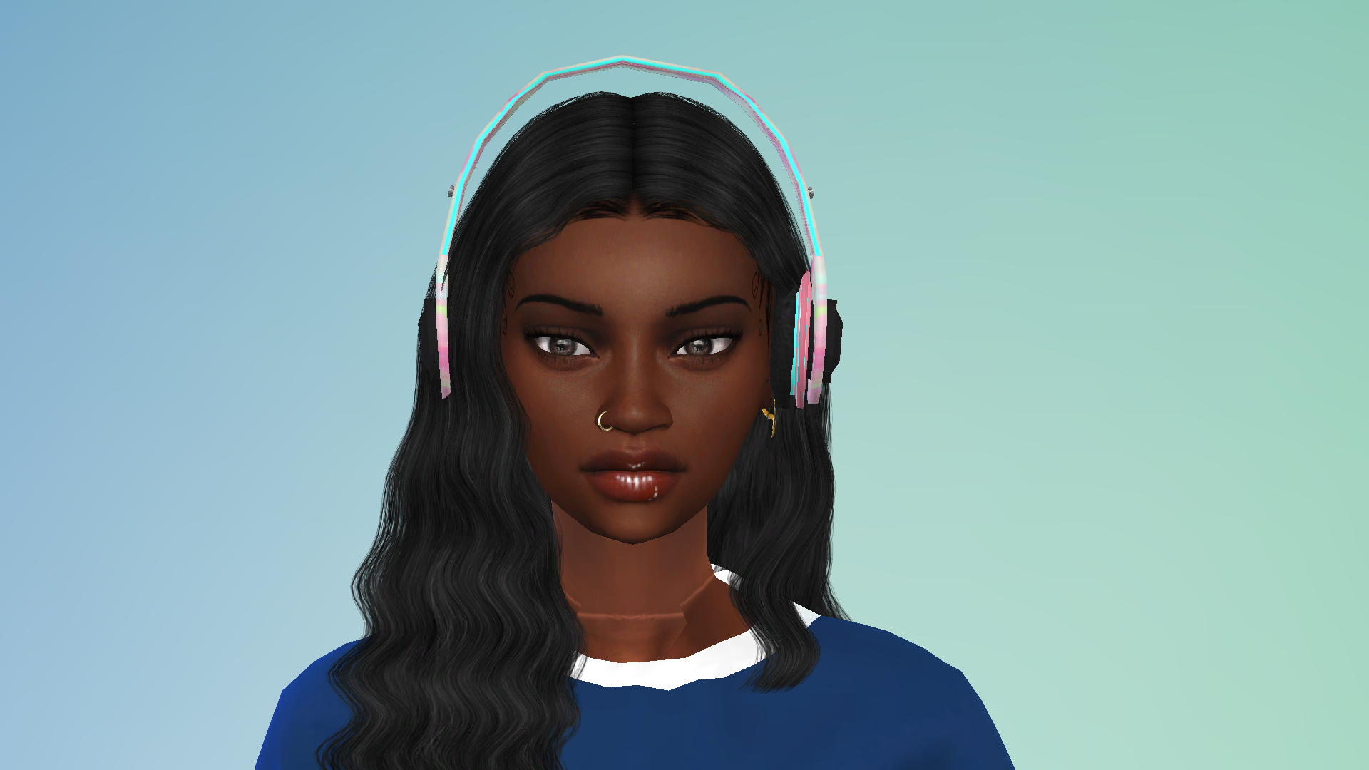 The sims character I created and the base of the character design.