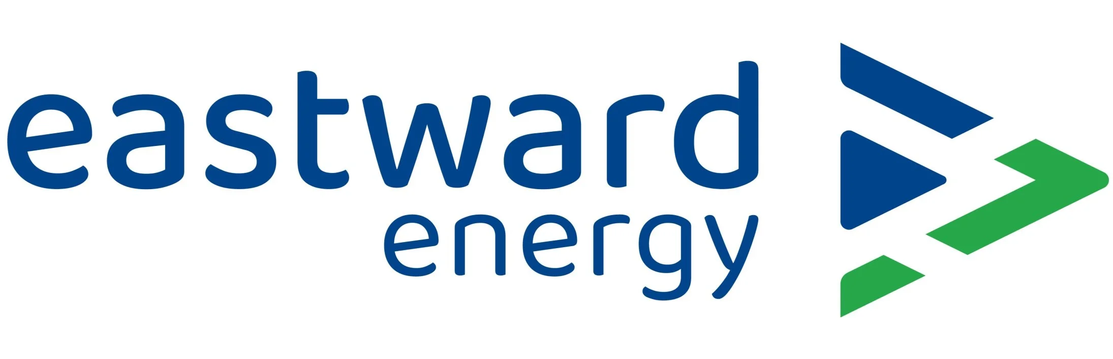 Logo of Eastward Energy with stylized arrow symbols in blue and green.