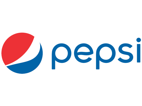 Pepsi logo with a red, white, and blue circular emblem and the word 'pepsi' in blue lowercase letters.