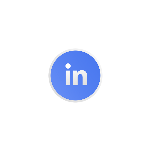 Logo LinkedIn, un cercle bleu avec le symbole 'in' blanc au centre.