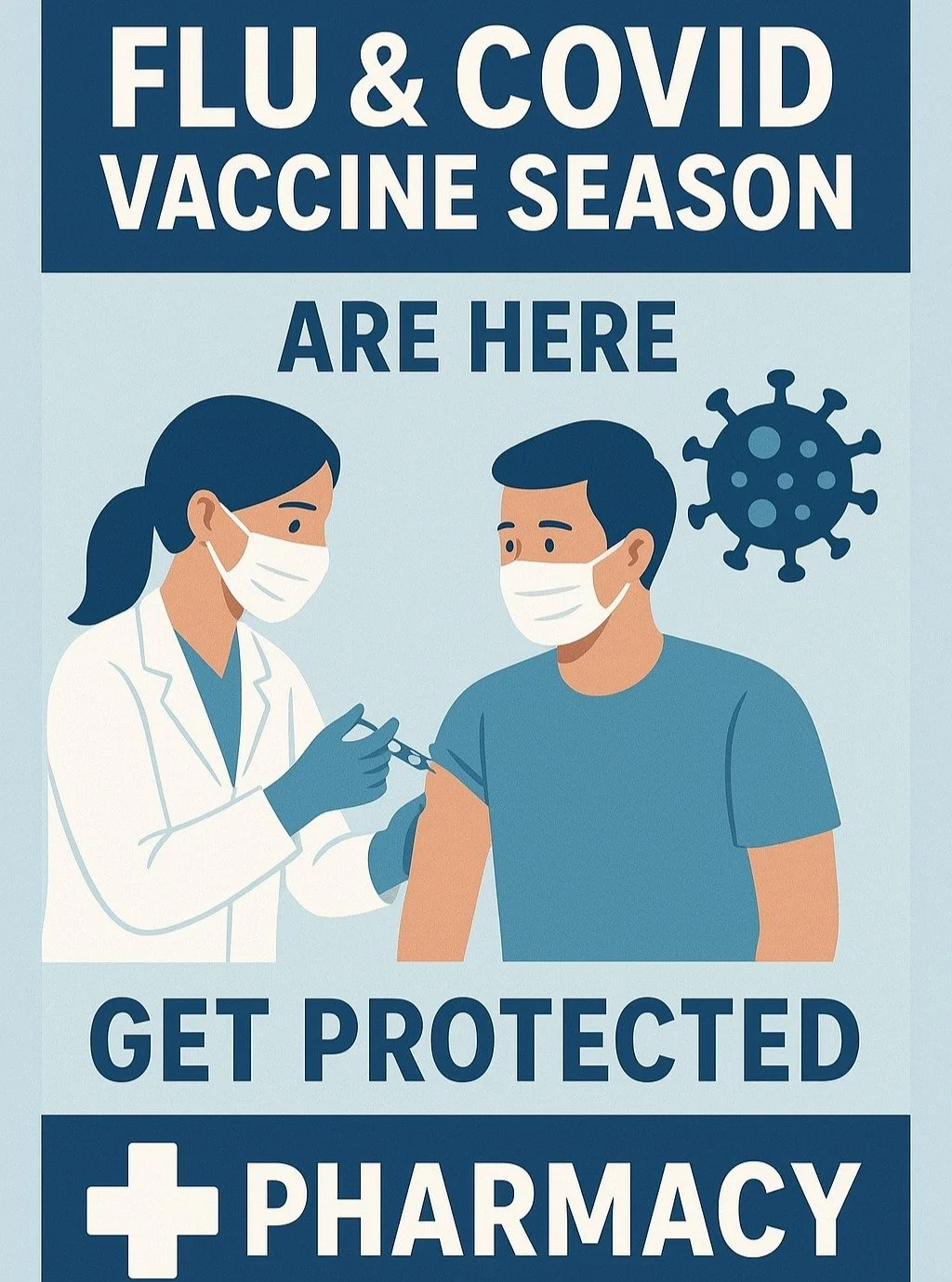 Flu and COVID season is here&mdash;don't wait to protect yourself and your loved ones! 💉🛡️ At Vine Rx Pharmacy, we're ready with the updated 2025-2026 flu vaccines (trivalent for H1N1, H3N2, and B/Victoria) and the latest COVID-19 shots for all age
