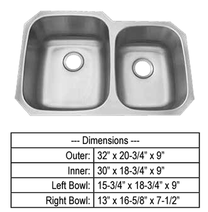 6040 DOUBLE UNEQUAL BOWL BY PRIMO