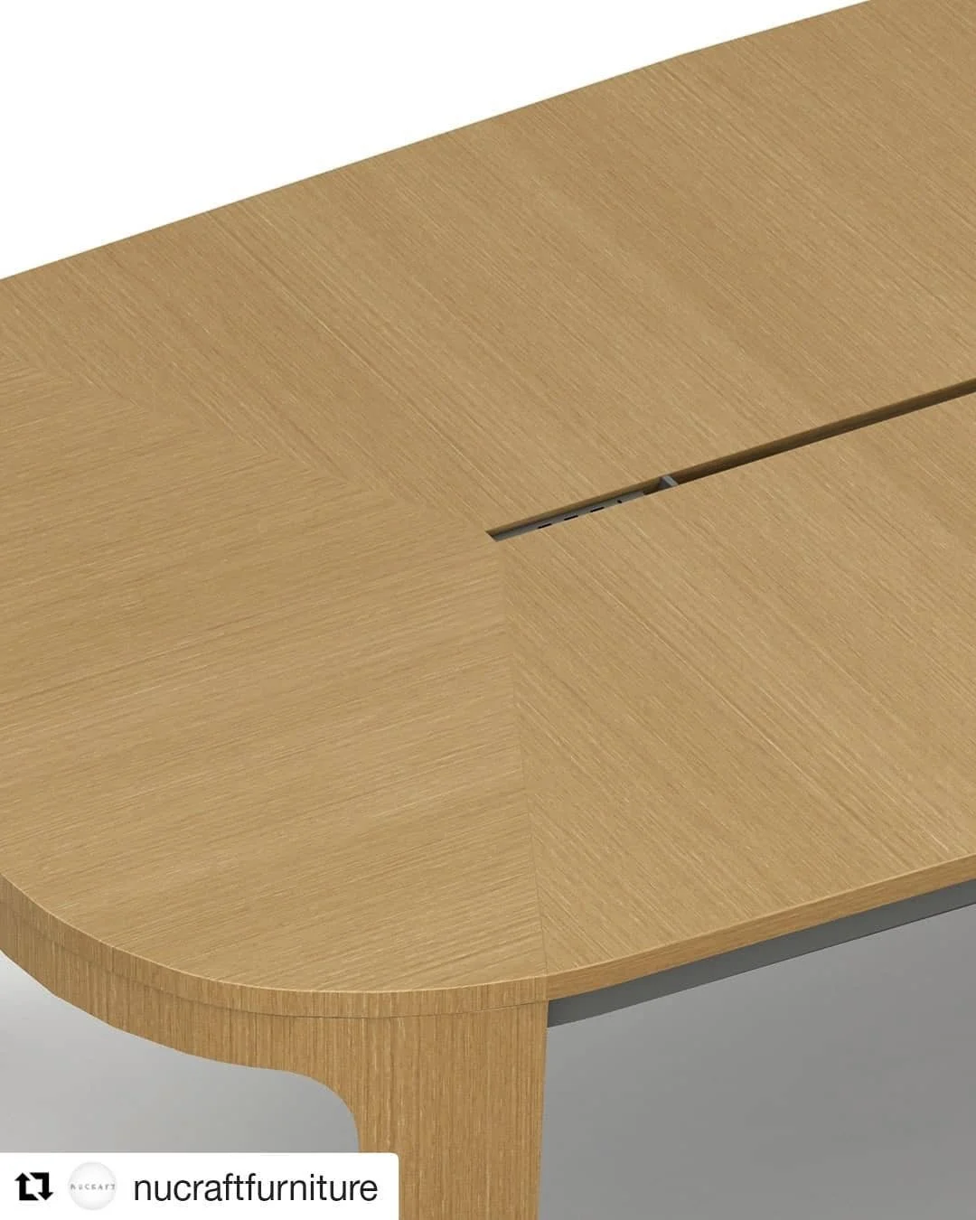 #Repost @nucraftfurniture
・・・
Beautiful veneer layup is celebrated on Alev Meeting with the Segmented top. Discreet tabletop power is accessible via Sliding USB in the center channel. Alev meeting is quote ready Monday!
#conferencetable #design #furn