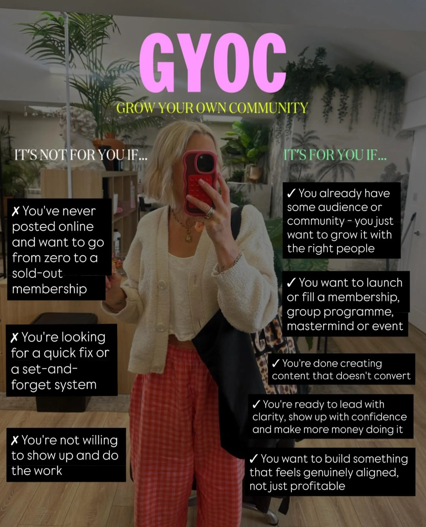 We&rsquo;re getting questions in our inbox💌 about GYOC so thought we&rsquo;d answer a few of them here&hellip; 💡

GYOC is NOT for you if&hellip;

✗ You&rsquo;re starting from zero

✗ You want a quick fix

✗ You&rsquo;re not ready to do the work

GY