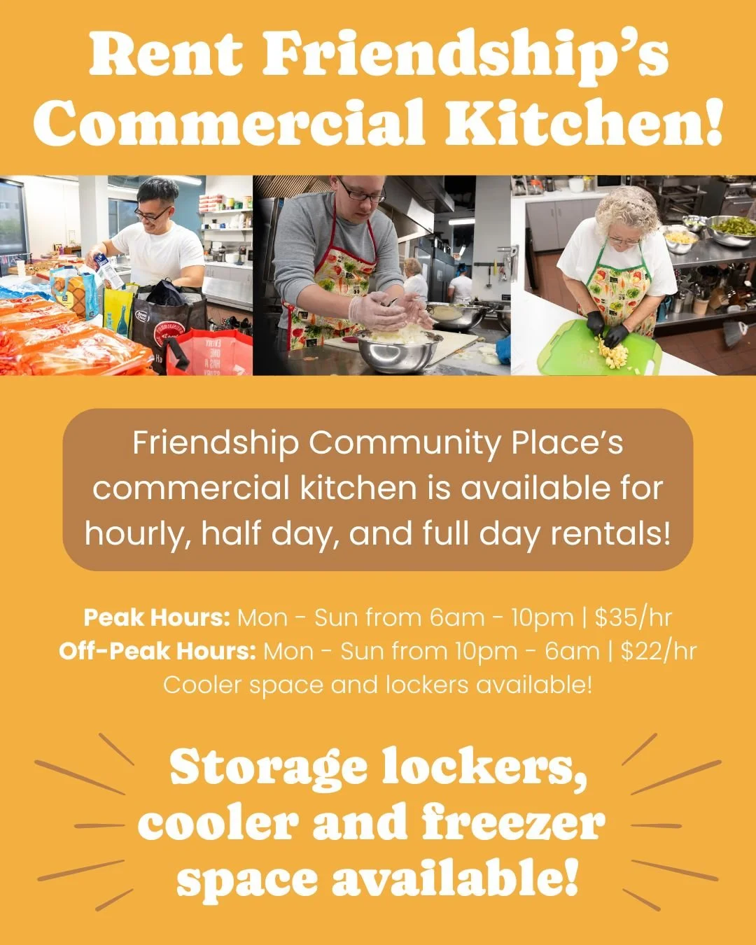 Have you heard? Our commercial kitchen is available for hourly rental! We also have rolling locker storage, as well as cooler and freezer space. Amenities are first come first serve, so fill out our interest form on The Food Corridor now! http://s.tf