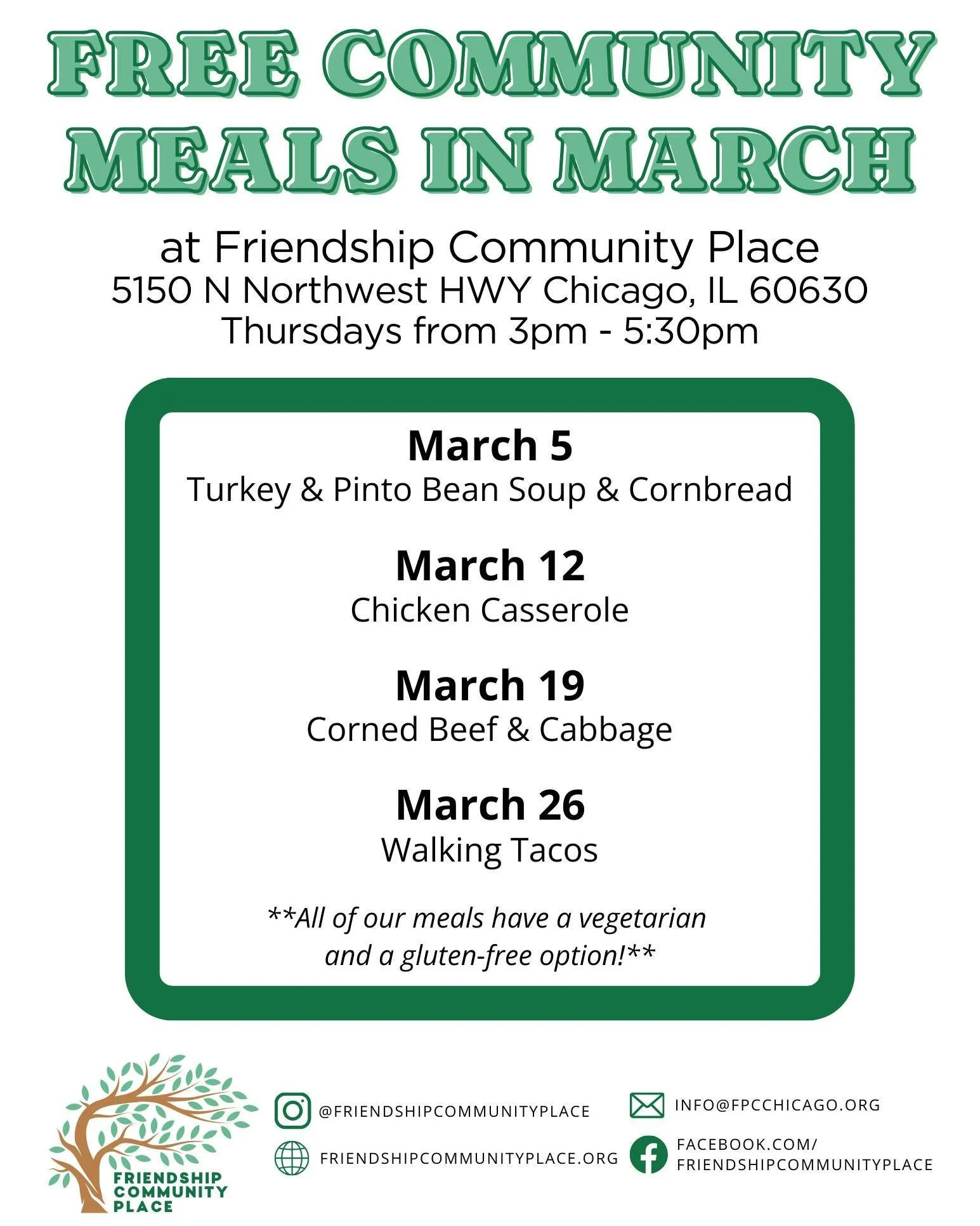 March menu just dropped! See you today for some tasty soup! 😋