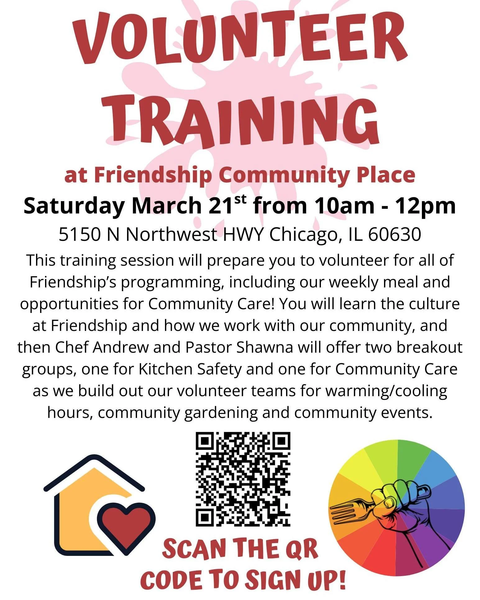 Our next volunteer training will be on Saturday March 21st from 10am - 12pm! We'll prepare you to help out with all of our programming, with breakout sessions for our Kitchen Krewe and Community Care programs. Sign up here: https://signup.com/go/jtVS