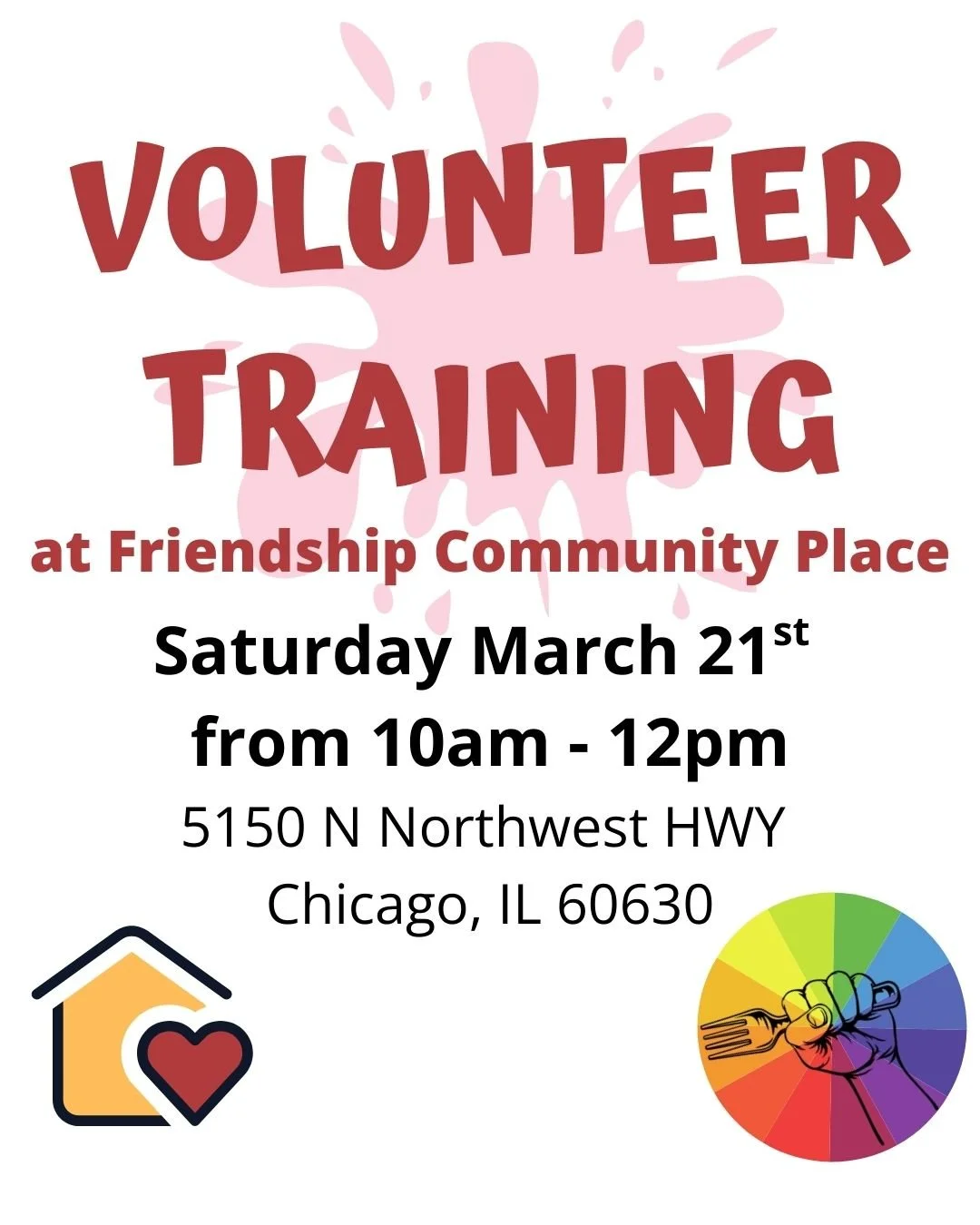 THIS Saturday is our next volunteer training session! This session will prepare you to volunteer for all of Friendship&rsquo;s programming, including our weekly meal and opportunities for Community Care! You will learn the culture at Friendship and h
