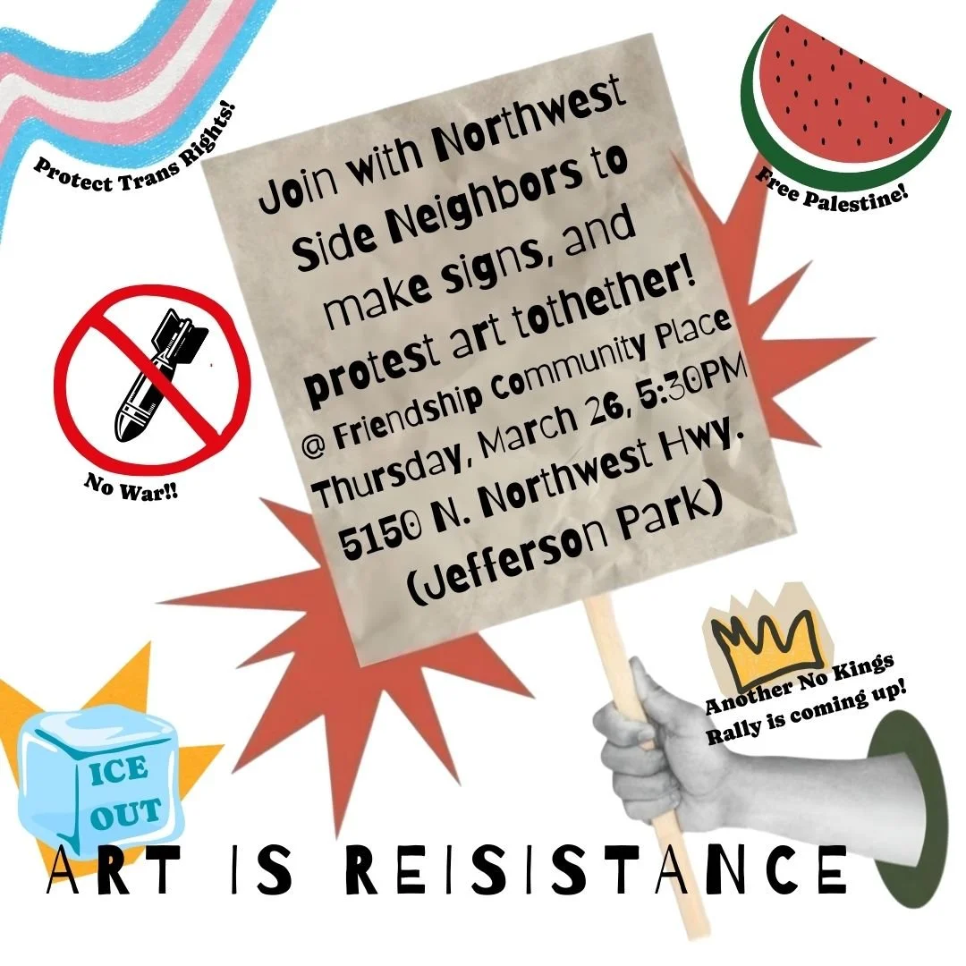 One week from tomorrow we are hosting another round of signs and protest art! We'll have a lot of supplies to share, but feel free to bring your own. Come a little early and you'll be able to snag a free meal from our Community Meal too!