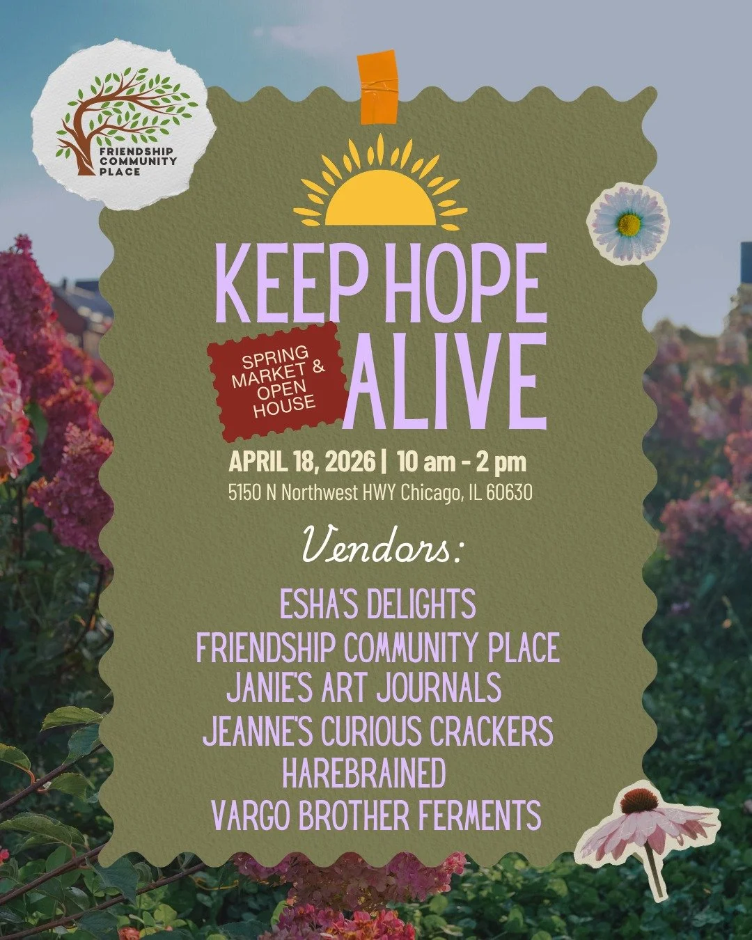 We're a little over a week away from our Spring Market + Open House and we are so excited to announce our vendors! From kombucha to upcycled journals, these vendors have it all! 

Join us for a day of filled with joy and playfulness as we greet the S