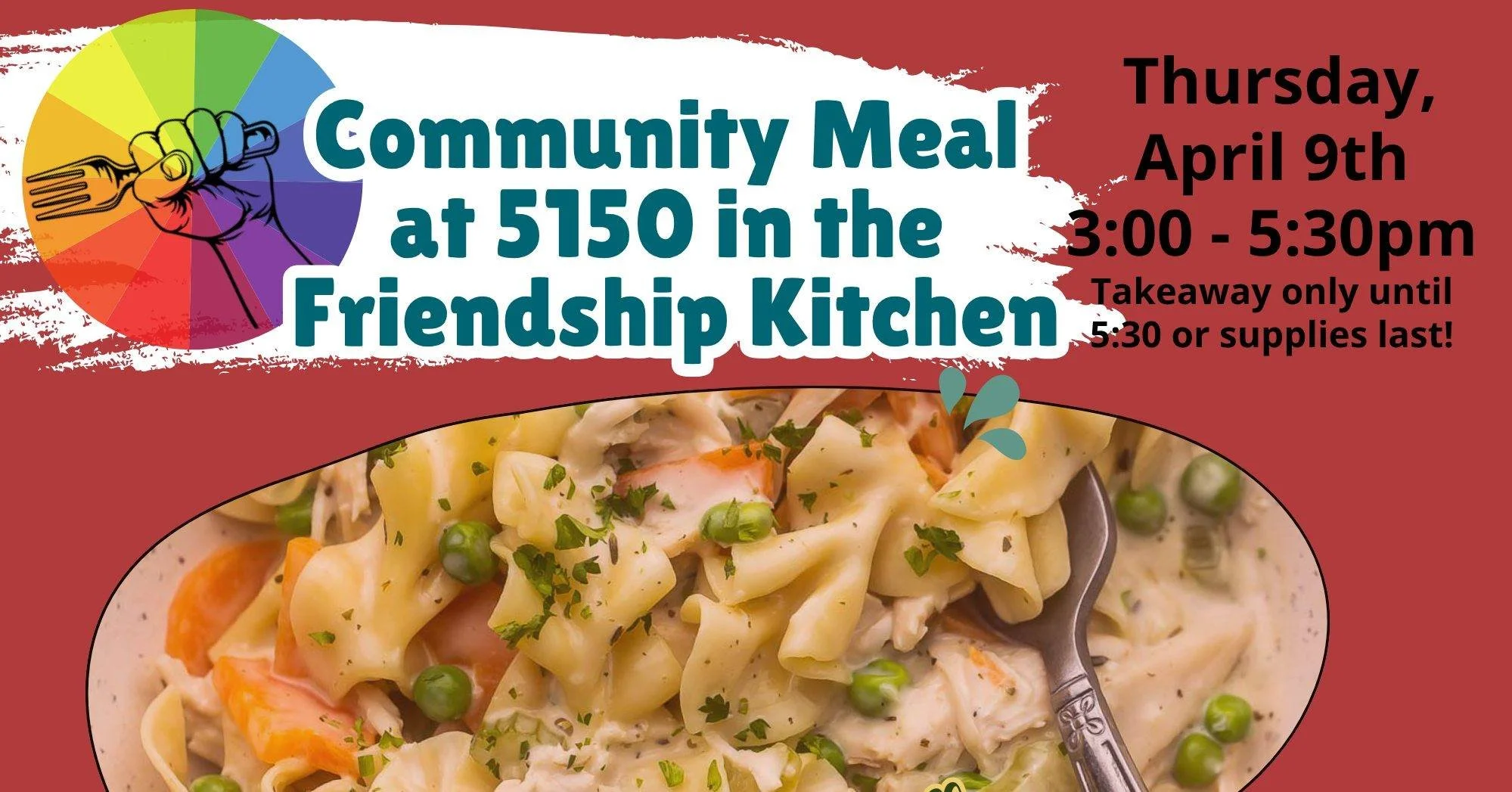 Join us today from 3-5:30pm for Chicken &amp; Noodles! And stay afterwards for our Neighbor Nights brainstorming session, starting at 6pm. See you soon!