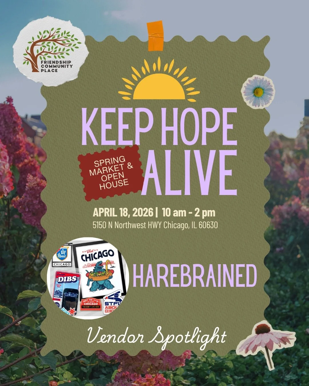 We have another vendor to introduce you to for our Spring Market + Open House! Harebrained is a Chicago based design company selling all sorts of fantastic shirts, pins, patches, and more!

Be sure to join us on April 18 from 10am-2pm to shop from ou