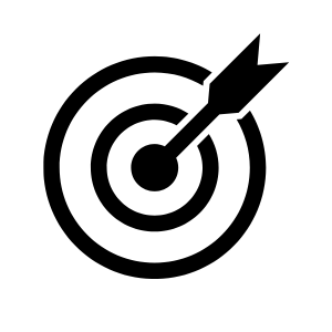 Icon of a bullseye target with an arrow hitting the center.