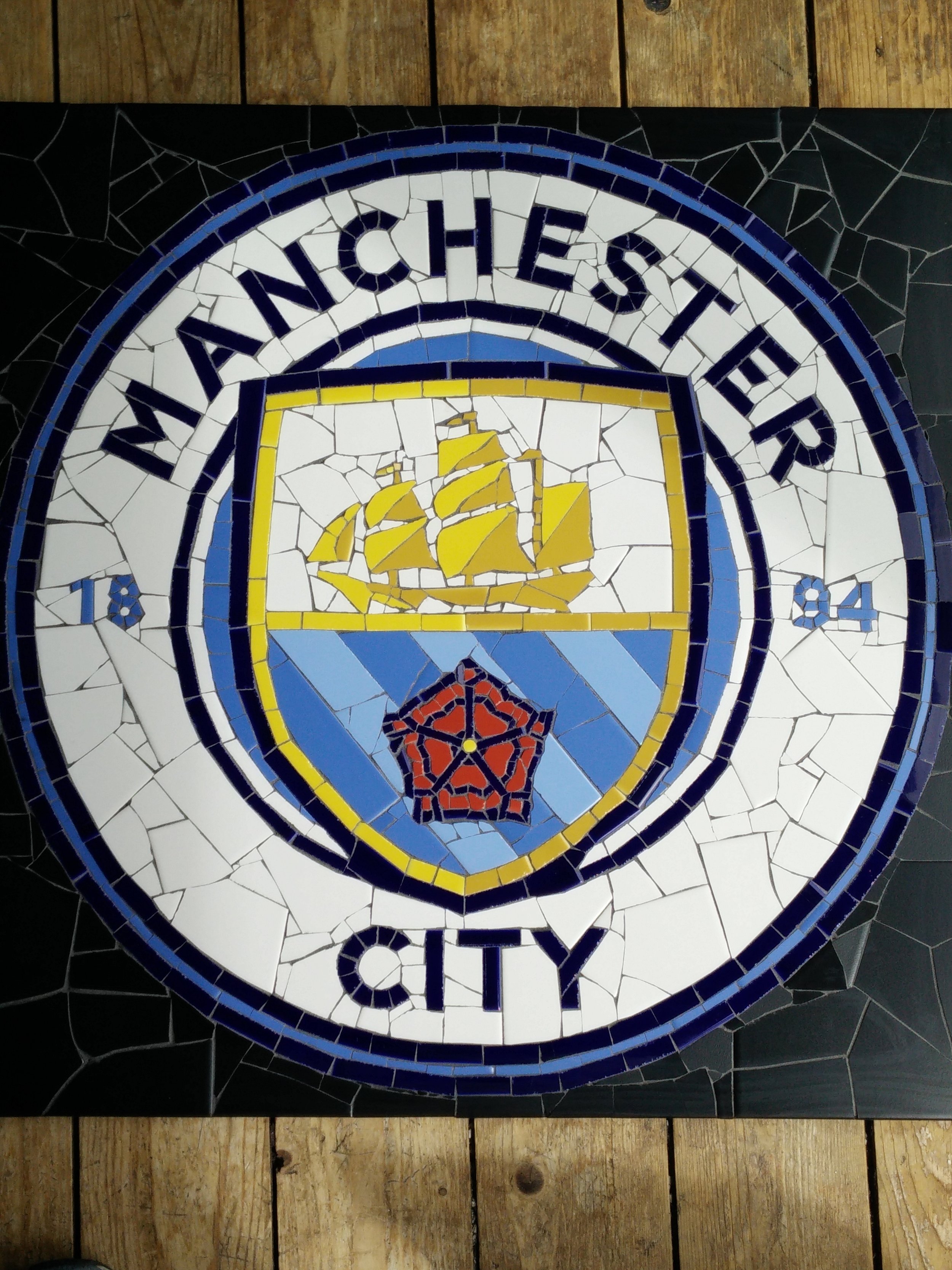 Manchester City, 2019, Ceramic Tiles on board, 60 cm x 60 cm