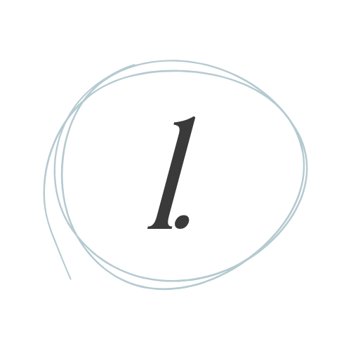 Number one written in gray inside a black circle with light blue sketchy spiral lines around it on a black background.